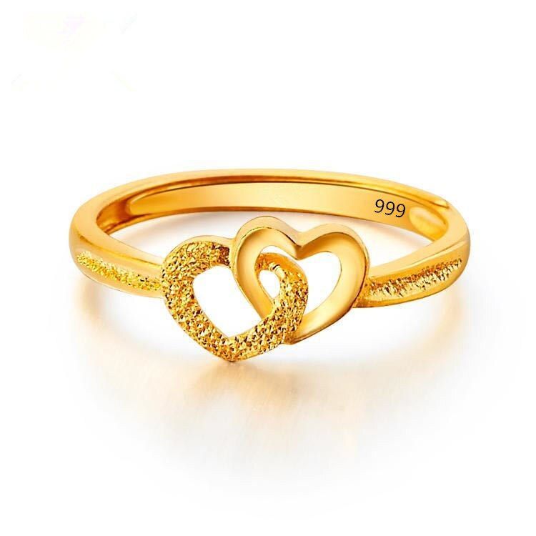 Gold Plated Retro Heart Ring